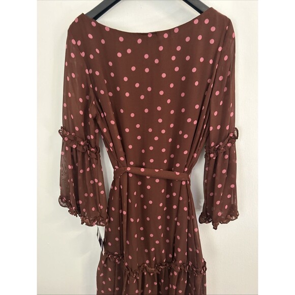 Women’s NWT Sz 6 Gabby Skye Women’s Polka Dot Longsleeve Dress - Picture 10 of 12